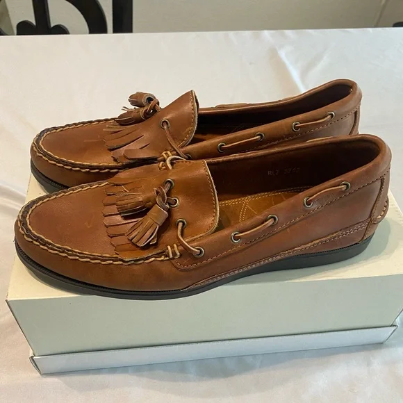 Polo by Ralph Lauren Tan Leather Tassel Loafers Maestra Tassel Calfskin Loafer main image 4